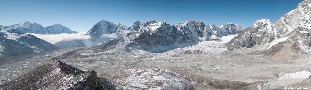 The view from Kala Pattar up the Changri Nup glacier.