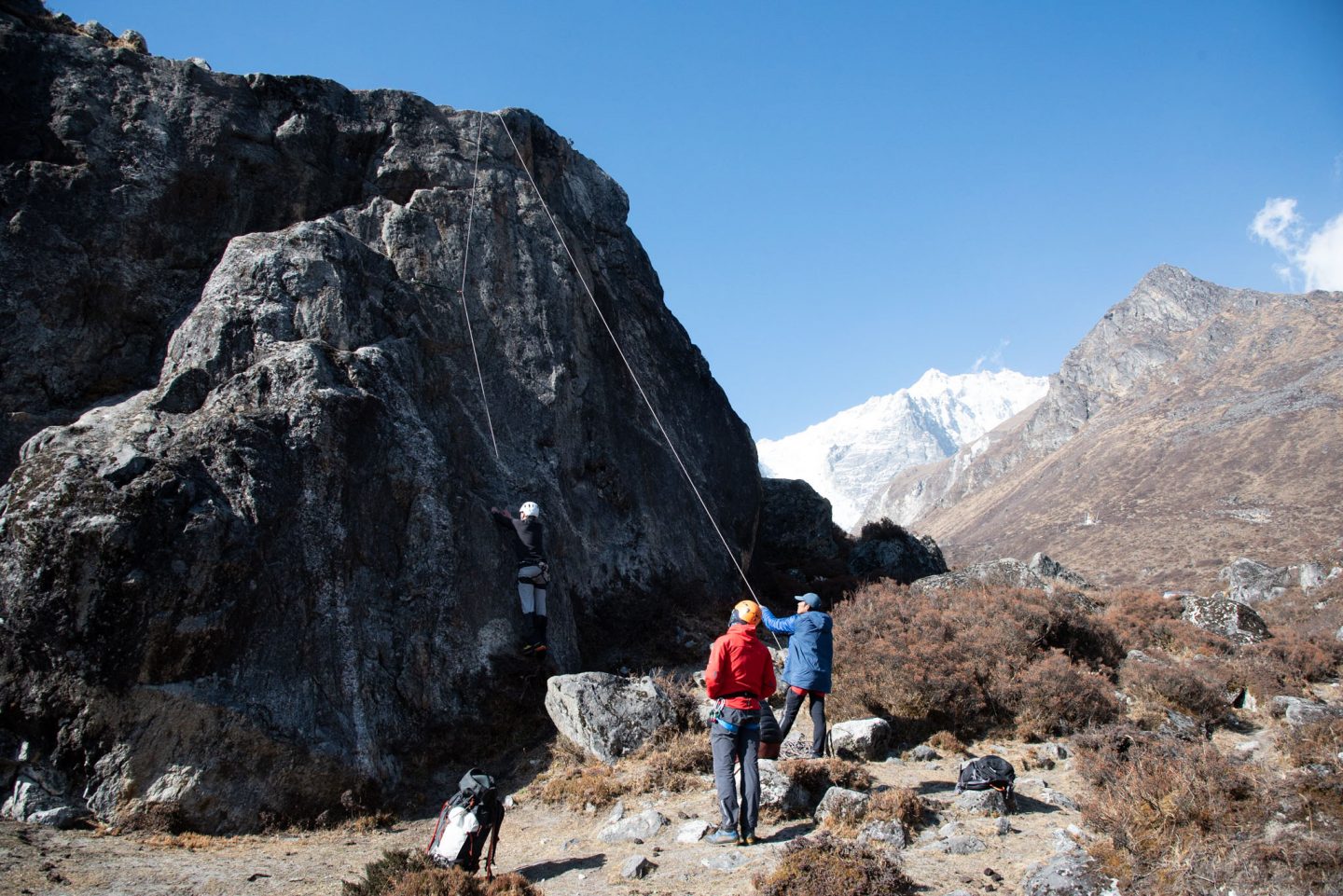 Climbing skills session in Langtang.