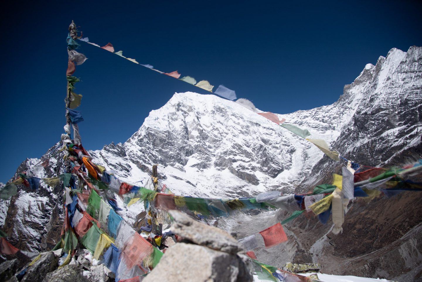 Langtang. Prayer flags.